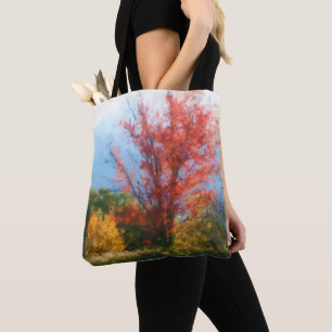Bolsa Tote Pintura de Fotografias de Folhagem de Queda