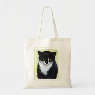 Bolsa Tote Pintura de Gato Tuxedo - Arte de Gato Original Cus