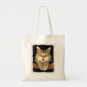 Bolsa Tote Pintura De Gatos Loucos - Arte De Gato Original Bo
