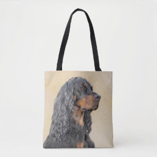 Bolsa Tote Pintura de Gordon Setter - Arte Original de Cachor