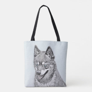 Bolsa Tote Pintura de Klee Kai no Alasca - Arte de Cachorro O