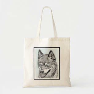 Bolsa Tote Pintura de Klee Kai no Alasca - Arte de Cachorro O