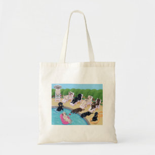 Bolsa Tote Pintura de Labradors do partido da piscina