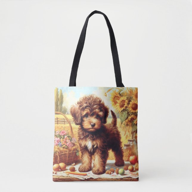 Bolsa Tote Pintura de Lagotto Romagnolo (Frente)