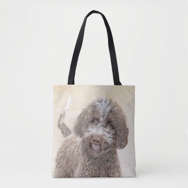 Bolsa Tote Pintura de Lagotto Romagnolo - Arte de Cachorro Or (Frente)
