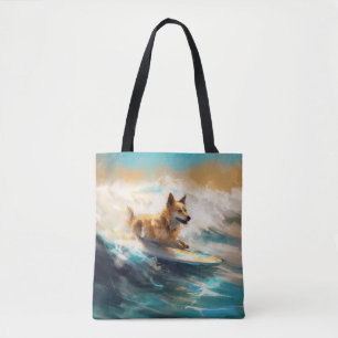 Bolsa Tote Pintura de Navegação em Praia do Lapphund, Finland