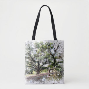 Bolsa Tote *~* Pintura De Oaks Nova Orleães Vivos