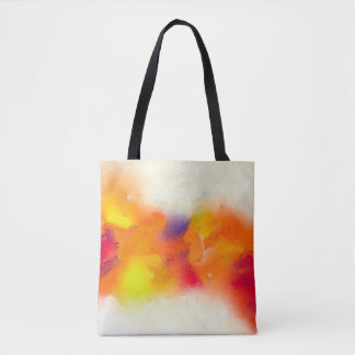 Bolsa Tote pintura de óleo abstrato colorida na textura da ca