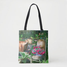 Bolsa Tote Pintura de óleo de arranjo de jardim da Flor