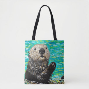 Bolsa Tote Pintura de pequena mar feliz