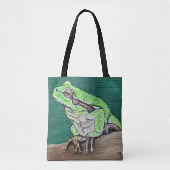 Bolsa Tote Pintura de Sapo de Árvore (Frente)