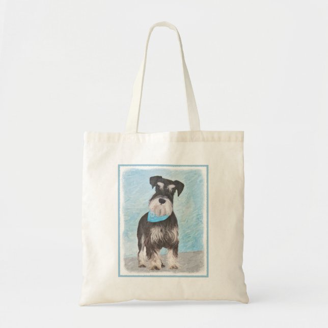 Bolsa Tote Pintura de Schnauzer (Miniatura) - Cachorro Origin (Frente)