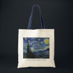 Bolsa Tote Pintura de Starry Night Vincent van Gogh<br><div class="desc">Este lindo design de arte mostra o famoso quadro do pintor poste-impressionista holandês Vincent van Gogh, "A Noite Estrelada". Pintado durante sua estadia no asilo Remy Santo na década de 1880, Van Gogh retratou as colinas rolantes e árvores ciprestes que viu de sua janela. Ele também adicionou a vila, que...</div>