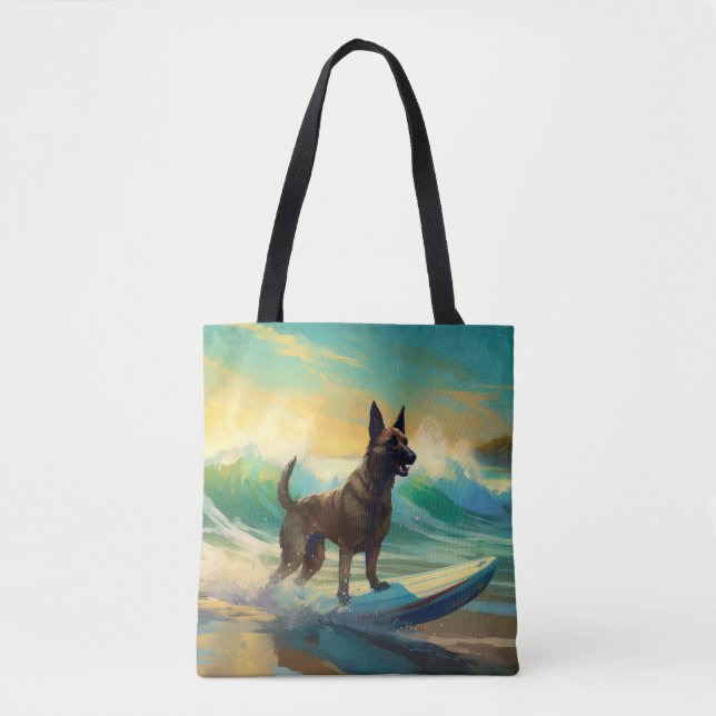 Bolsa Tote Pintura de surfe em Malinoi, na Bélgica (Frente)