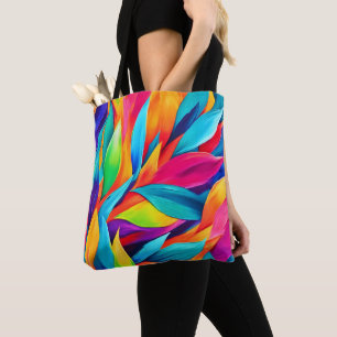 Bolsa Tote Pintura de Tapeçaria de Folha Tropical
