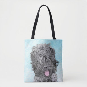Bolsa Tote Pintura de Terrier Russo Preto - Cachorro Original