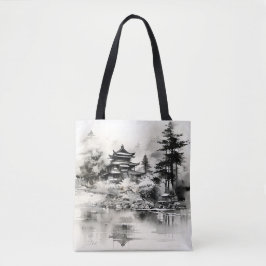 Bolsa Tote Pintura de tinta doméstica asiática