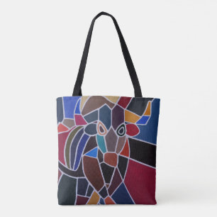 Bolsa Tote Pintura de Touro Abstrato por Alfred Fox