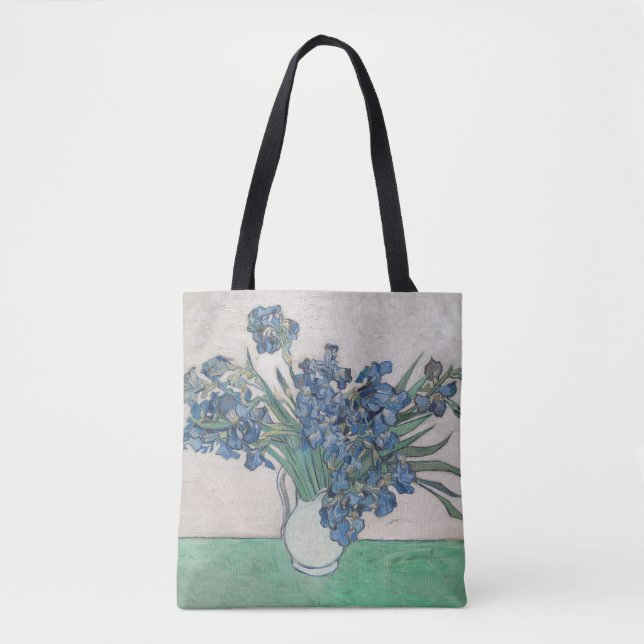Bolsa Tote Pintura de Vaso de Íris de Van Gogh Impressionismo (Frente)