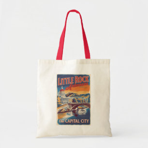 Bolsa Tote Pintura de Viagem de Little Rock Arkansas Vintage