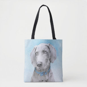 Bolsa Tote Pintura de Weimaraner - Arte de Cachorro Original