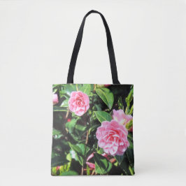 Bolsa Tote Pintura digital em Camellias, por toda a barra de
