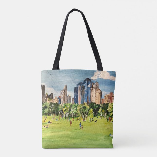 Bolsa Tote Pintura do "Central Park" em Willowcatdesigns (Verso)