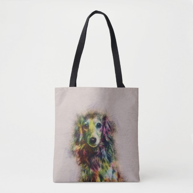 Bolsa Tote Pintura do esboço do filhote de cachorro do (Frente)