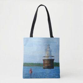 Bolsa Tote Pintura do Farol do Canal de Lubec