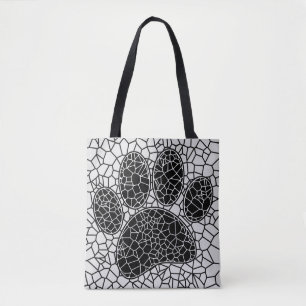 Bolsa Tote Pintura Do Mosaico, Impressão Em Preto E Branco