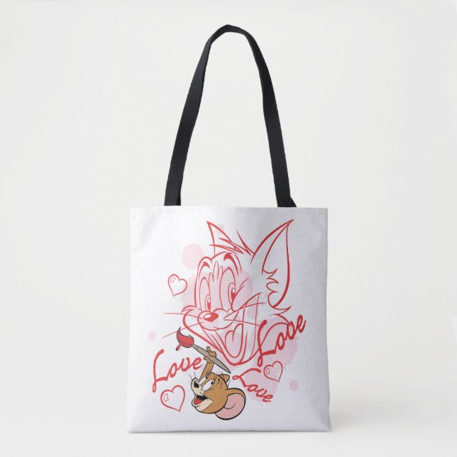 Bolsa Tote Pintura do Namorados Tom & Jerry (Frente)