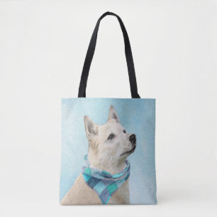 Bolsa Tote Pintura do Norwegian Buhund - Arte Original de Cac