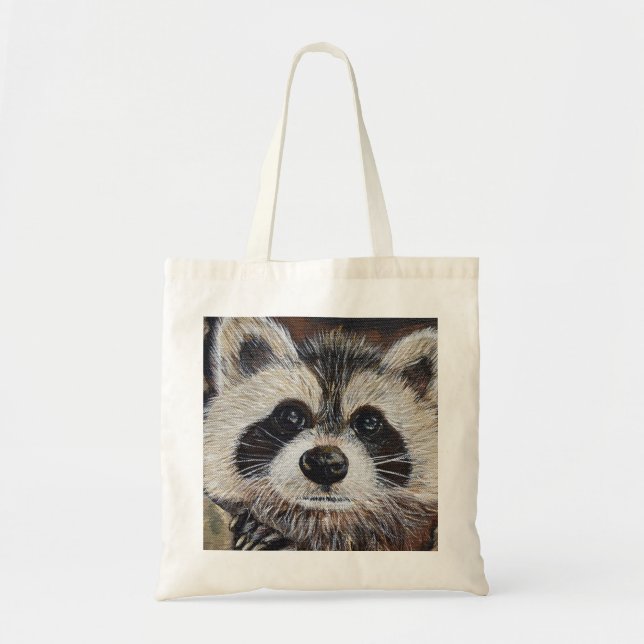 Bolsa Tote Pintura do Raccoon (Frente)