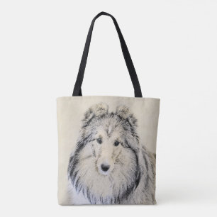 Bolsa Tote Pintura do Sheepdog de Shetland - arte original