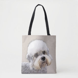 Bolsa Tote Pintura do Terrier Dandie Dinmont Arte Original de