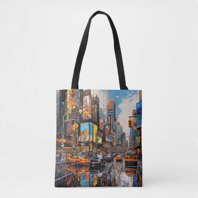 Bolsa Tote Pintura em abstrato Urban City Street (Frente)