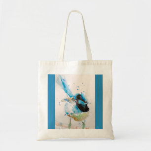 Bolsa Tote Pintura em Aquarela de Cardeal Azul Aves Australia