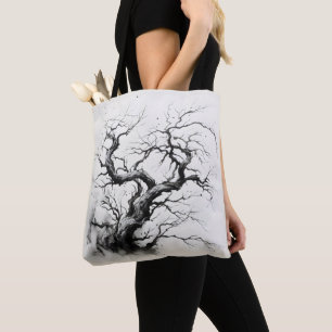 Bolsa Tote Pintura em árvore escura