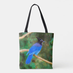 Bolsa Tote Pintura em Jay de Steller - Arte original sobre p