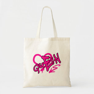 Bolsa Tote Pintura em Neon Rosa “Rainha” Grafite