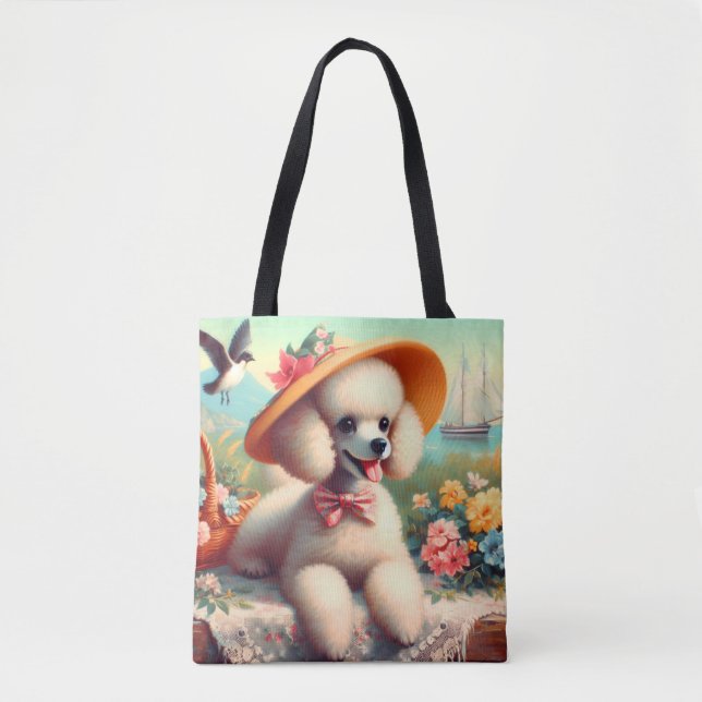 Bolsa Tote Pintura em Poodle (Frente)