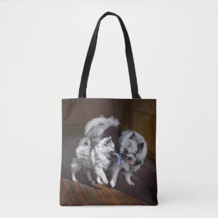 Bolsa Tote Pintura em tempo de reprodução de Keeshond - Arte