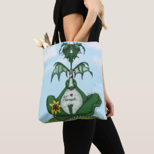 Bolsa Tote Pintura Engraçada de Yogi Dragon