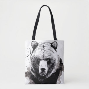 Bolsa Tote Pintura Espirituosa Urso Grizzly Selvagem