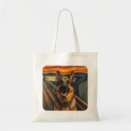Bolsa Tote Pintura Expressionista de Ansiedade Pastor Alemão