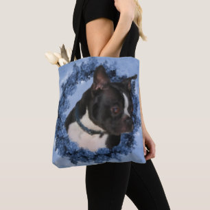 Bolsa Tote Pintura Fotográfica de Arte Canina de Boston Terri
