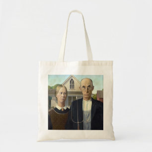 Bolsa Tote Pintura gótico americana por Grant Wood