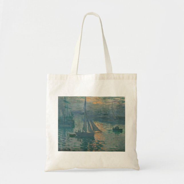 Bolsa Tote Pintura Impressionista Marinha do Nascer do Sol de (Frente)
