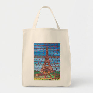 Bolsa Tote Pintura Mosaica de Bolsas Personalizadas da Torre 