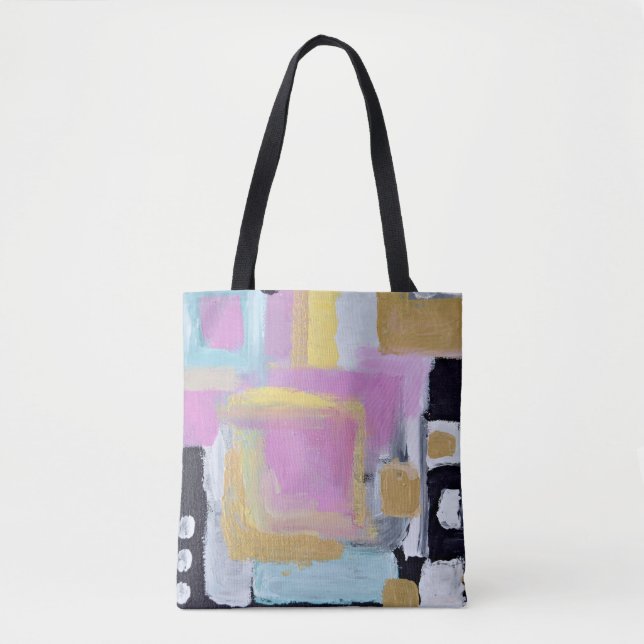 Bolsa Tote Pintura multicolorido com foto em close-up (Frente)